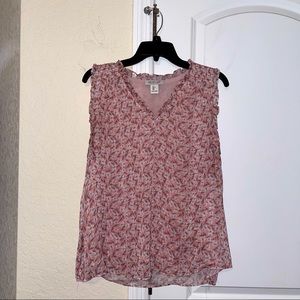 Pink floral tank top in large.